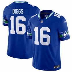 Men Seattle Seahawks 16 Trevon Diggs Royal 2025 F U S E Throwback Vapor Limited Stitched Football Jersey