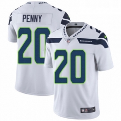 Mens Nike Seattle Seahawks 20 Rashaad Penny White Vapor Untouchable Limited Player NFL Jersey