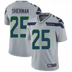 Mens Nike Seattle Seahawks 25 Richard Sherman Grey Alternate Vapor Untouchable Limited Player NFL Jersey