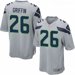 Mens Nike Seattle Seahawks 26 Shaquill Griffin Game Grey Alternate NFL Jersey