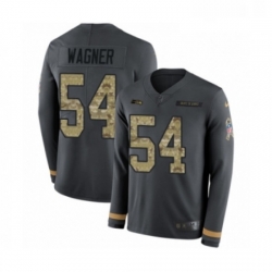 Mens Nike Seattle Seahawks 54 Bobby Wagner Limited Black Salute to Service Therma Long Sleeve NFL Jersey