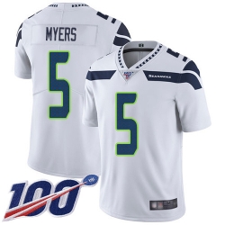 Mens Seahawks 5 Jason Myers White Vapor Untouchable Limited 100th Season