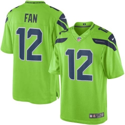 Nike Seahawks #12 Fan Green Mens Stitched NFL Limited Rush Jersey