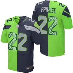 Nike Seahawks #22 C  J  Prosise Steel Blue Green Mens Stitched NFL Elite Split Jersey