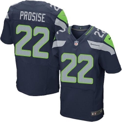 Nike Seahawks #22 C  J  Prosise Steel Blue Team Color Mens Stitched NFL Elite Jersey