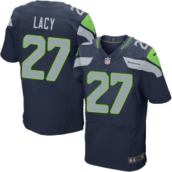 Nike Seahawks #27 Eddie Lacy Steel Blue Team Color Mens Stitched NFL Elite Jersey