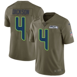 Nike Seahawks #4 Michael Dickson Olive Men Stitched NFL Limited 2017 Salute To Service Jersey