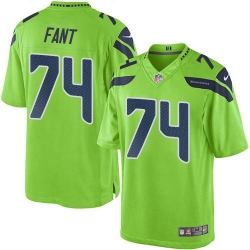 Nike Seahawks #74 George Fant Green Mens Stitched NFL Limited Rush Jersey