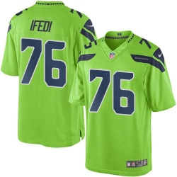 Nike Seahawks #76 Germain Ifedi Green Mens Stitched NFL Limited Rush Jersey