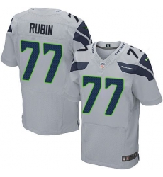 Nike Seahawks #77 Ahtyba Rubin Grey Alternate Mens Stitched NFL Elite Jersey