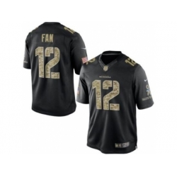 Nike Seattle Seahawks 12 Fan Black Limited Salute to Service NFL Jersey