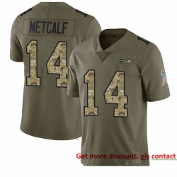 Seahawks 14 D K  Metcalf Olive Camo Men Stitched Football Limited 2017 Salute To Service Jersey