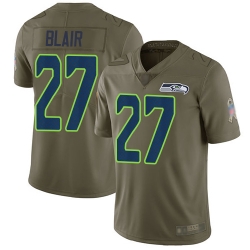 Seahawks 27 Marquise Blair Olive Men Stitched Football Limited 2017 Salute To Service Jersey