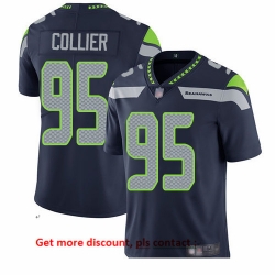 Seahawks 95 L J  Collier Steel Blue Team Color Men Stitched Football Vapor Untouchable Limited Jersey