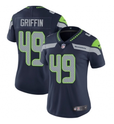 Nike Seahawks #49 Shaquem Griffin Steel Blue Team Color Womens Stitched NFL Vapor Untouchable Limited Jersey