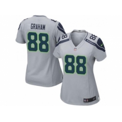 Women Nike Seattle Seahawks 88 Jimmy Graham Grey NFL Jersey