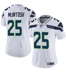 Women Seattle Seahawks 25 Kenny McIntosh White Vapor Limited Stitched Football Jersey