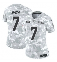 Women Seattle Seahawks 7 Geno Smith 2024 F U S E Arctic Camo Salute To Service Limited Stitched Football Jersey