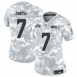 Women Seattle Seahawks 7 Geno Smith 2024 F U S E Arctic Camo Salute To Service Limited Stitched Football Jersey