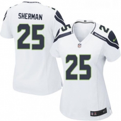 Womens Nike Seattle Seahawks 25 Richard Sherman Game White NFL Jersey