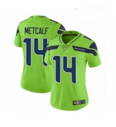 Womens Seattle Seahawks 14 DK Metcalf Limited Green Rush Vapor Untouchable Football Jersey