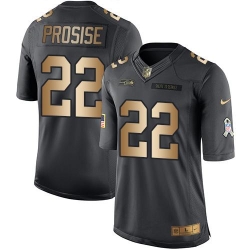 Nike Seahawks #22 C J Prosise Black Youth Stitched NFL Limited Gold Salute to Service Jersey