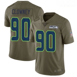 Seahawks #90 Jadeveon Clowney Olive Youth Stitched Football Limited 2017 Salute to Service Jersey