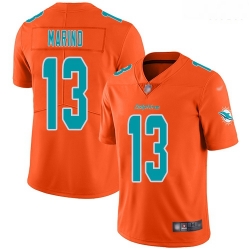 Dolphins 13 Dan Marino Orange Men Stitched Football Limited Inverted Legend Jersey