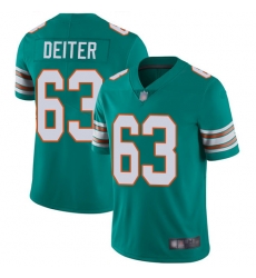 Dolphins 63 Michael Deiter Aqua Green Alternate Men Stitched Football Vapor Untouchable Limited Jersey