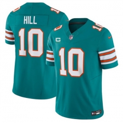 Men Miami Dolphins 10 Tyreek Hill Aqua F U S E Alternate With 3 Star C Patch Vapor Limited Stitched Football Jersey