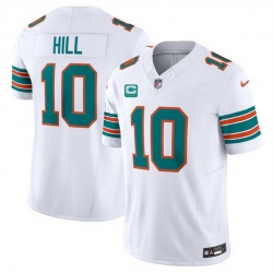 Men Miami Dolphins 10 Tyreek Hill White F U S E Alternate With 3 Star C Patch Vapor Limited Stitched Football Jersey