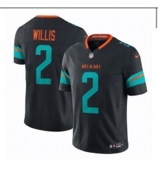 Men Miami Dolphins 2 Malik Willis Black 2025 F U S E Rivalries Vapor Limited Stitched Football Jersey Men Miami Dolphins 2 Malik Willis Black 2025 F U S E Rivalries Vapor Limited Stitched Football Jersey
