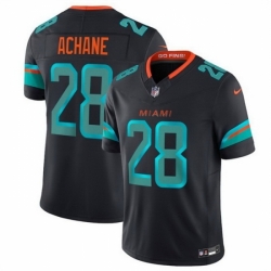 Men Miami Dolphins 28 DeVon Achane Black 2025 F U S E Rivalries Vapor Limited Stitched Football Jersey
