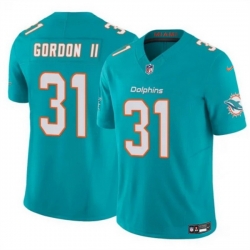 Men Miami Dolphins 31 Ollie Gordon II Aqua 2025 F U S E  Vapor Limited Stitched Football Jersey Men Miami Dolphins 31 Ollie Gordon II Aqua 2025 F U S E  Vapor Limited Stitched Football Jersey