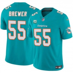Men Miami Dolphins 55 Aaron Brewer Aqua 2025 F U S E  With 1 Star C Patch Vapor Limited Stitched Football Jersey Men Miami Dolphins 55 Aaron Brewer Aqua 2025 F U S E  With 1 Star C Patch Vapor Limited Stitched Football Jersey