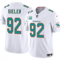 Men Miami Dolphins 92 Zach Sieler White 2025 F U S E  With 2 Star C Patch Vapor Limited Stitched Football Jersey Men Miami Dolphins 92 Zach Sieler White 2025 F U S E  With 2 Star C Patch Vapor Limited Stitched Football Jersey
