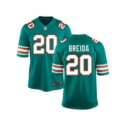 Men Nike Dolphins 20 Matt Breida Aque Throwback Game Stitched NFL Jersey