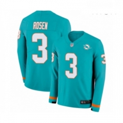 Mens Miami Dolphins 3 Josh Rosen Limited Aqua Therma Long Sleeve Football Jersey