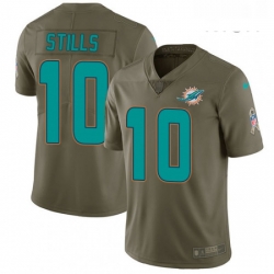 Mens Nike Miami Dolphins 10 Kenny Stills Limited Olive 2017 Salute to Service NFL Jersey