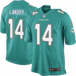 Mens Nike Miami Dolphins 14 Jarvis Landry Game Aqua Green Team Color NFL Jersey