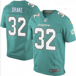 Mens Nike Miami Dolphins 32 Kenyan Drake Elite Aqua Green Team Color NFL Jersey