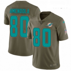 Mens Nike Miami Dolphins 80 Danny Amendola Limited Olive 2017 Salute to Service NFL Jersey