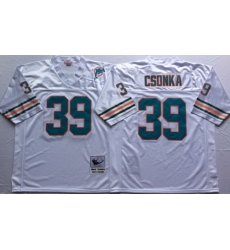 Mitchell And Ness Dolphins #39 Larry Csonka white Throwback Stitched NFL Jersey