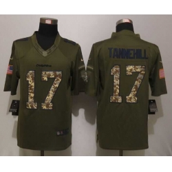 New Nike Miami Dolphins #17 Tannehill Green Salute To Service Limited Jersey