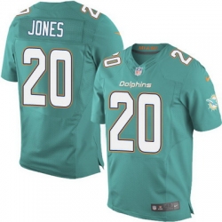 Nike Dolphins #20 Reshad Jones Aqua Green Team Color Mens Stitched NFL New Elite Jersey