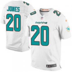 Nike Dolphins #20 Reshad Jones White Mens Stitched NFL New Elite Jersey