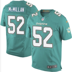 Nike Dolphins #52 Raekwon McMillan Aqua Green Team Color Mens Stitched NFL New Elite Jersey