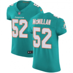 Nike Dolphins #52 Raekwon McMillan Aqua Green Team Color Mens Stitched NFL Vapor Untouchable Elite Jersey