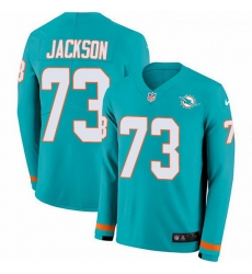 Nike Dolphins 73 Austin Jackson Aqua Green Team Color Men Stitched NFL Limited Therma Long Sleeve Jersey