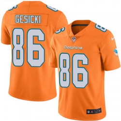 Nike Dolphins #86 Mike Gesicki Orange Mens Stitched NFL Limited Rush Jersey